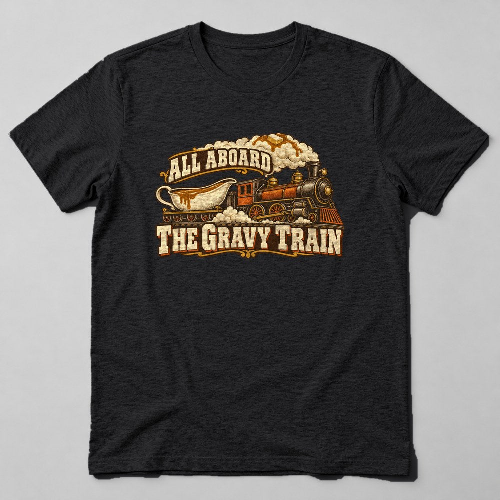 All Aboard the Gravy Train T-Shirt in Black