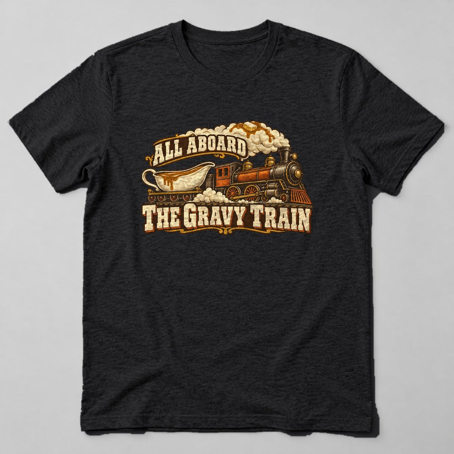 All Aboard the Gravy Train T-Shirt in Black