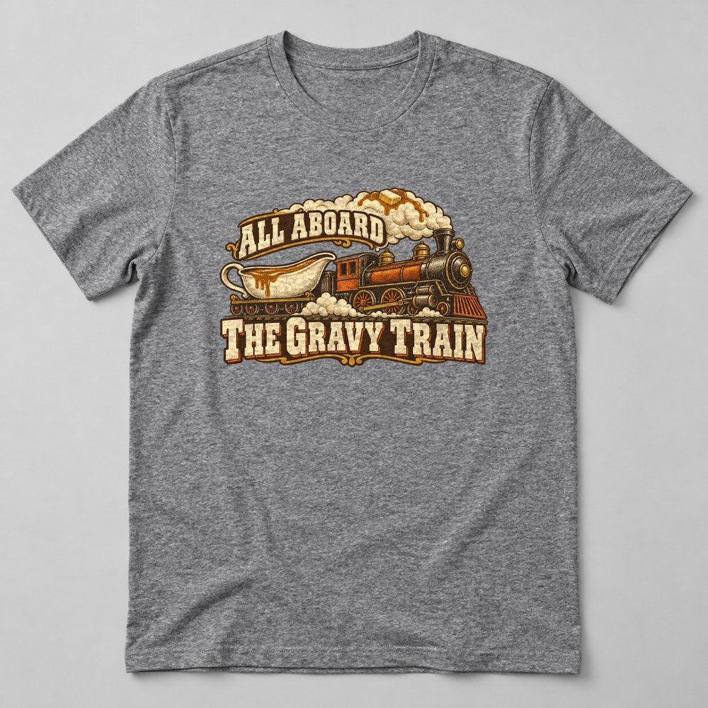 All Aboard the Gravy Train T-Shirt in Heather Grey