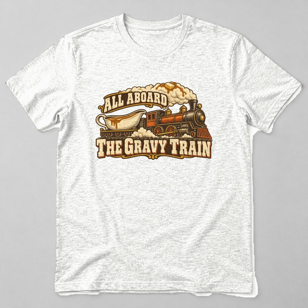 All Aboard the Gravy Train T-Shirt in White
