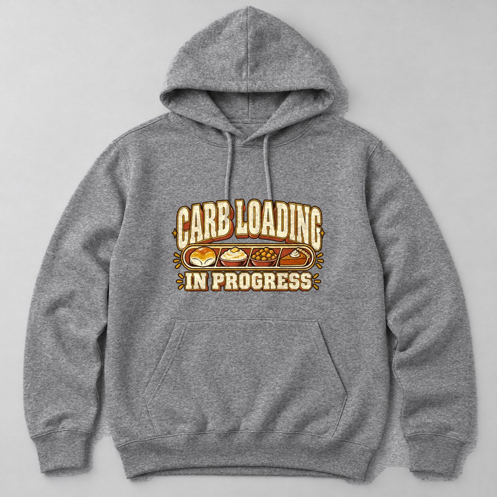 Carb Loading in Progress Hoodie in Heather Grey