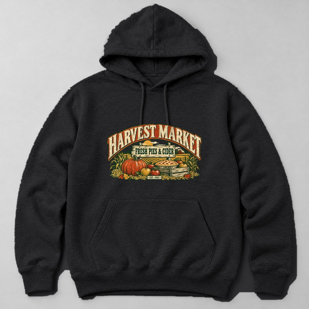 Harvest Market Fresh Pies & Cider Est. 1952 Hoodie in Black