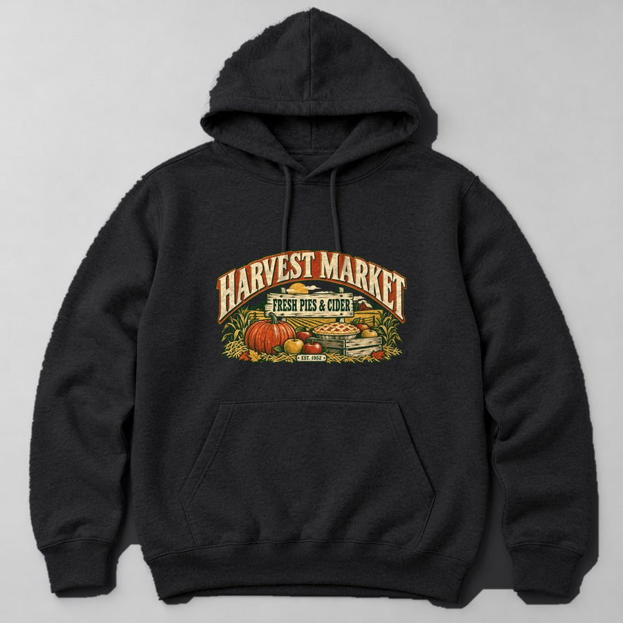 Harvest Market Fresh Pies & Cider Est. 1952 Hoodie in Black