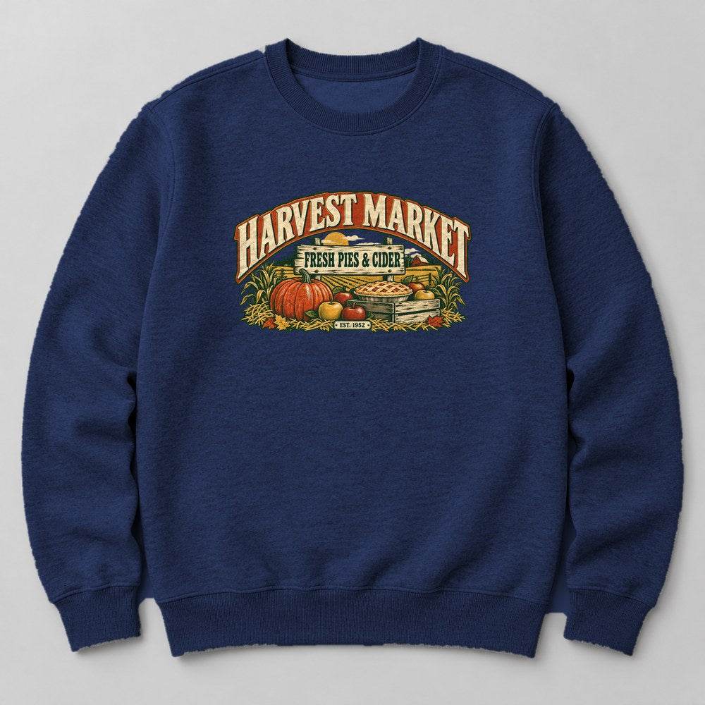 Harvest Market Fresh Pies & Cider Est. 1952 Sweatshirt in Navy