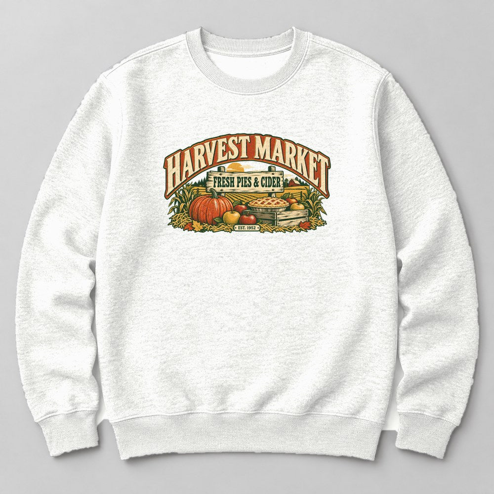 Harvest Market Fresh Pies & Cider Est. 1952 Sweatshirt in White