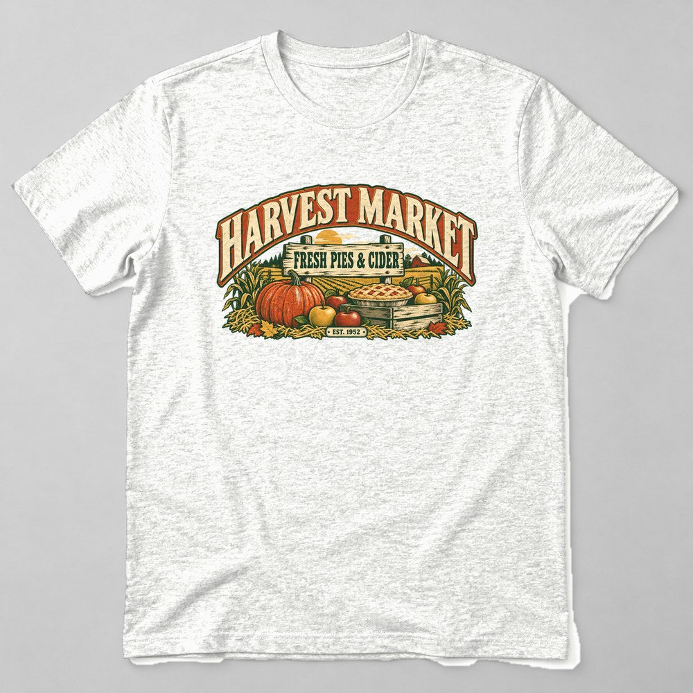 Harvest Market Fresh Pies & Cider Est. 1952 T-Shirt in White
