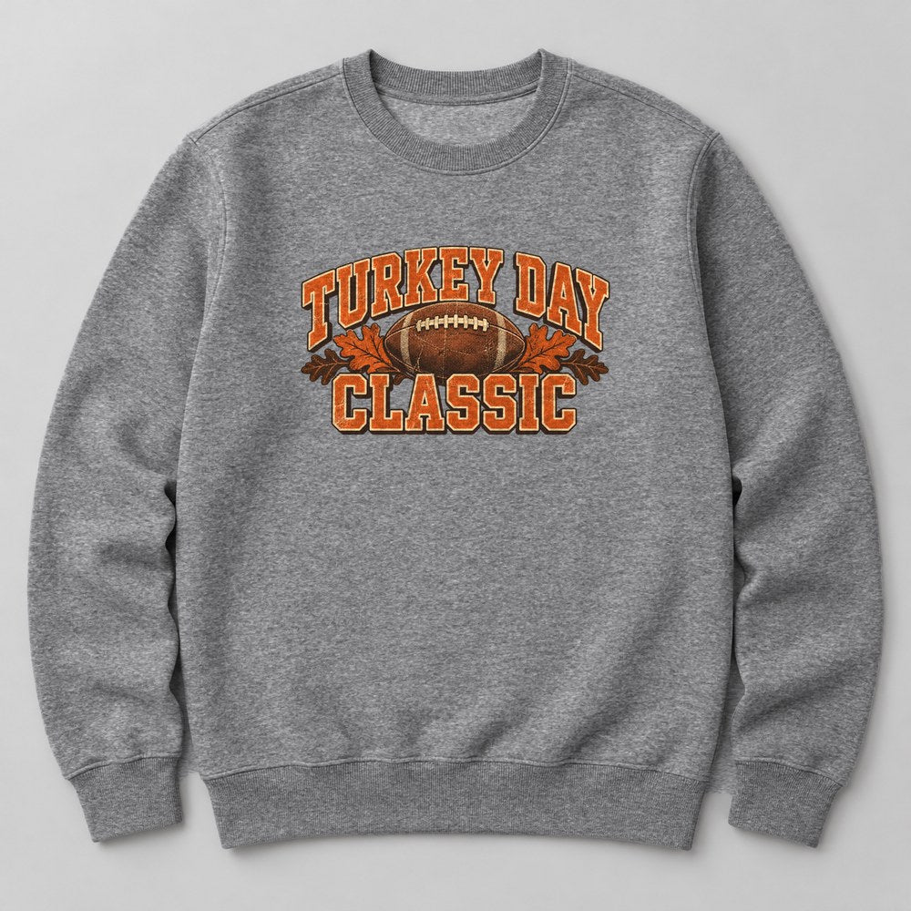 Turkey Day Classic Sweatshirt in Heather Grey