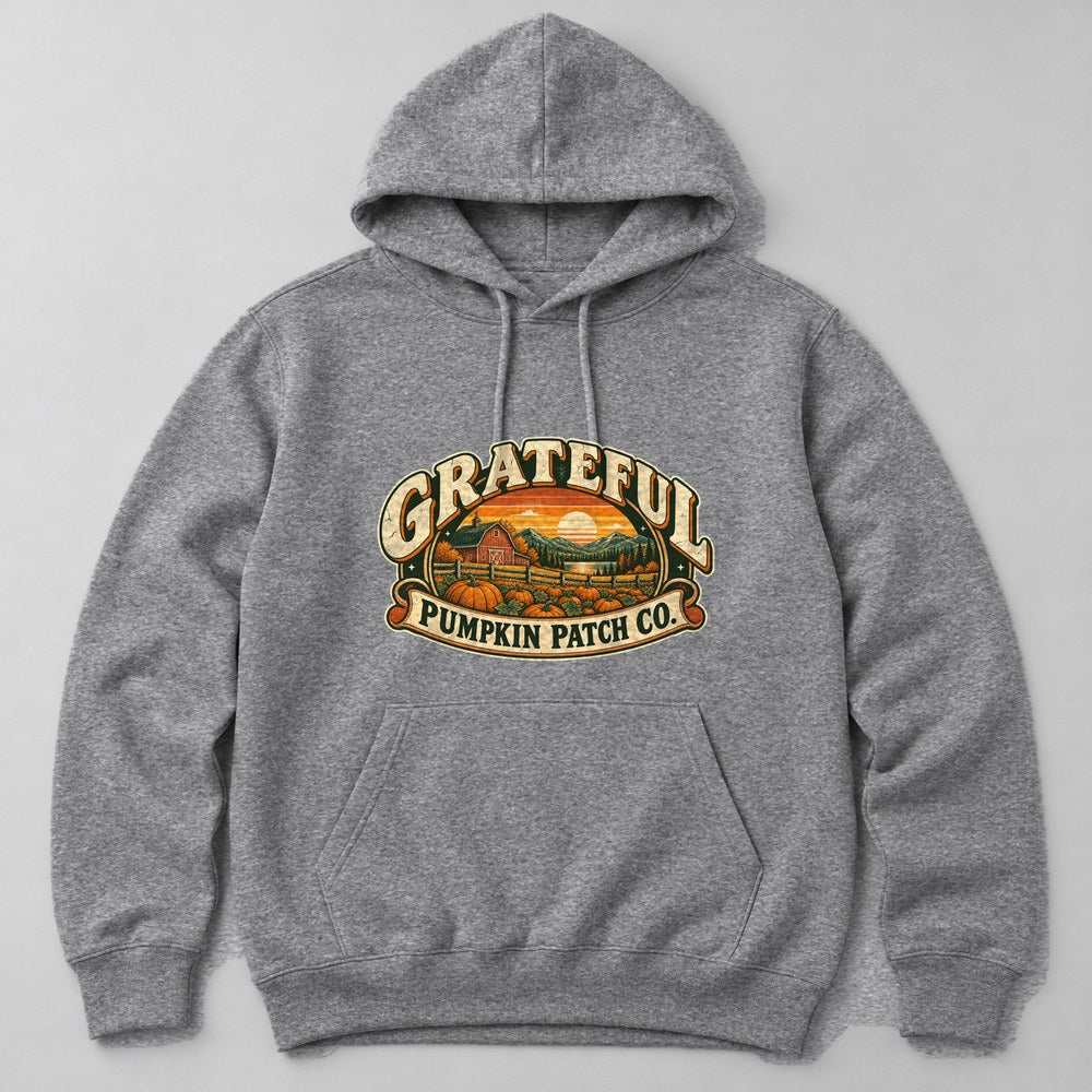 Grateful Pumpkin Patch Co. Hoodie in Heather Grey