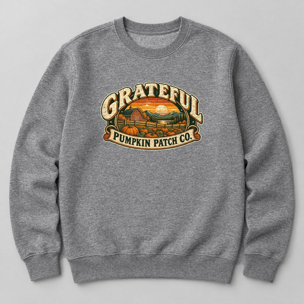 Grateful Pumpkin Patch Co. Sweatshirt in Heather Grey