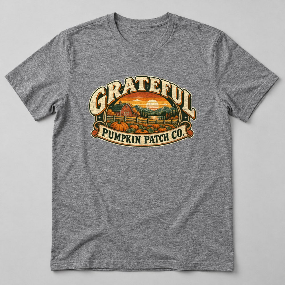 Grateful Pumpkin Patch Co. T-Shirt in Heather Grey