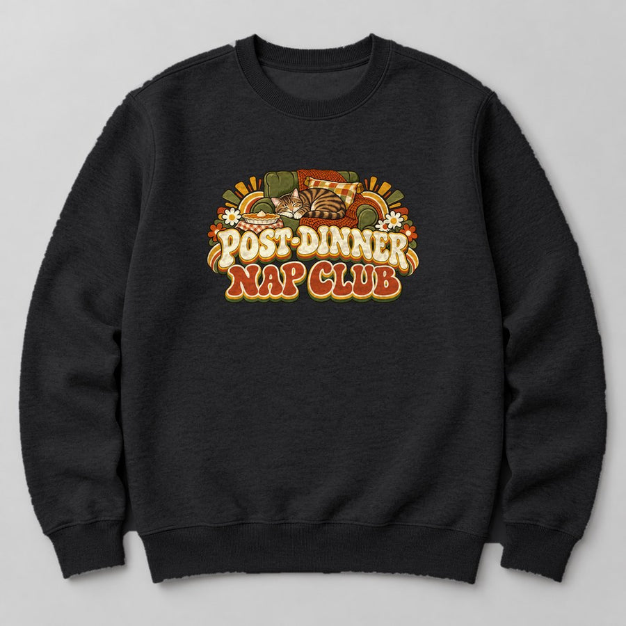Post-dinner Nap Club Sweatshirt in Black