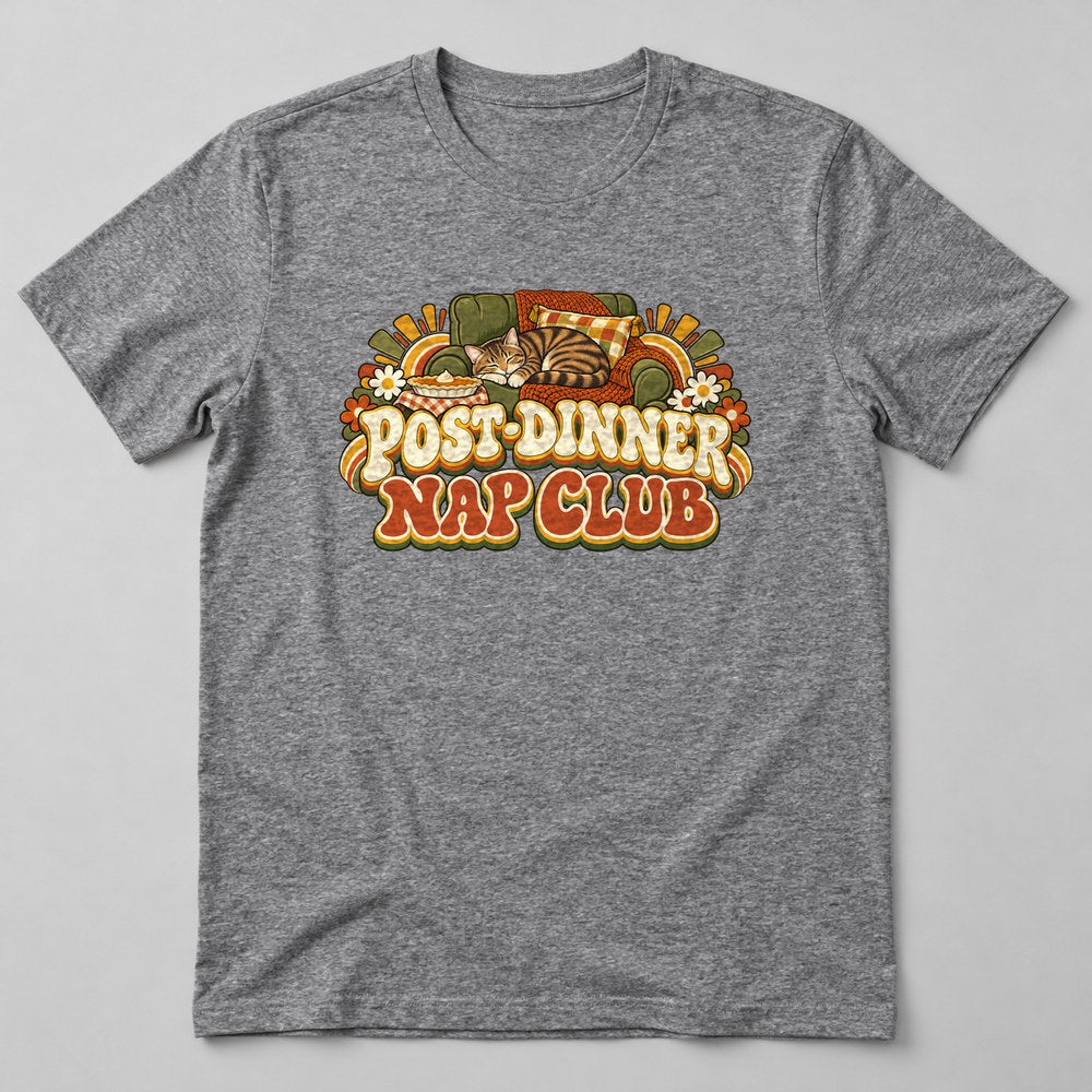 Post-dinner Nap Club T-Shirt in Heather Grey