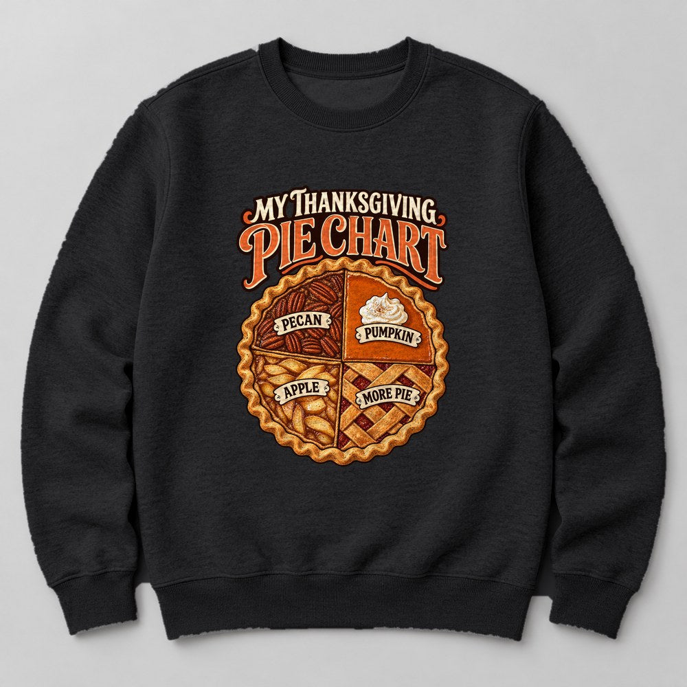 My Thanksgiving Pie Chart Sweatshirt in Black