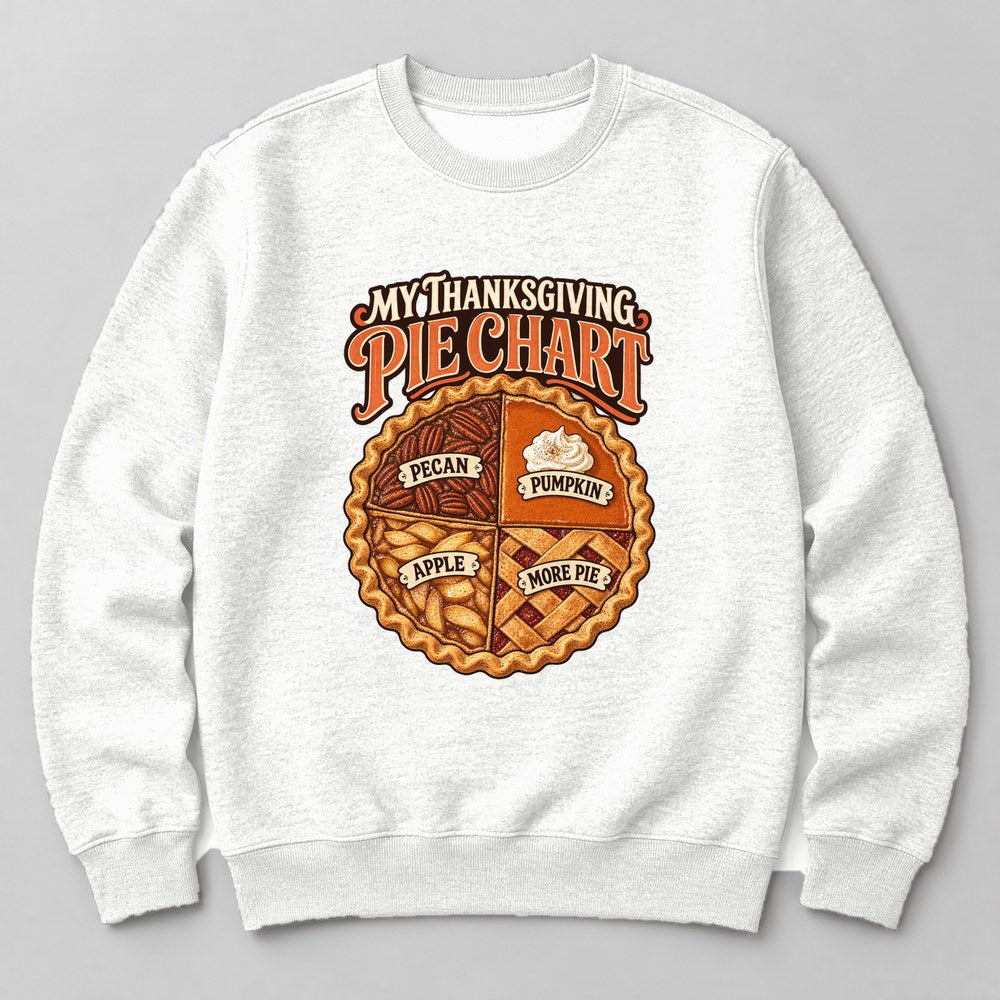 My Thanksgiving Pie Chart Sweatshirt in White