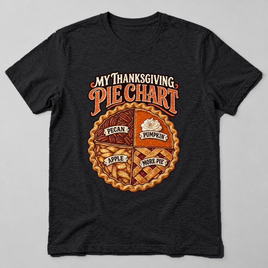 My Thanksgiving Pie Chart T-Shirt in Black