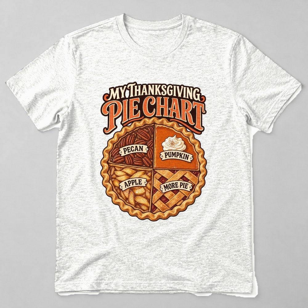 My Thanksgiving Pie Chart T-Shirt in White