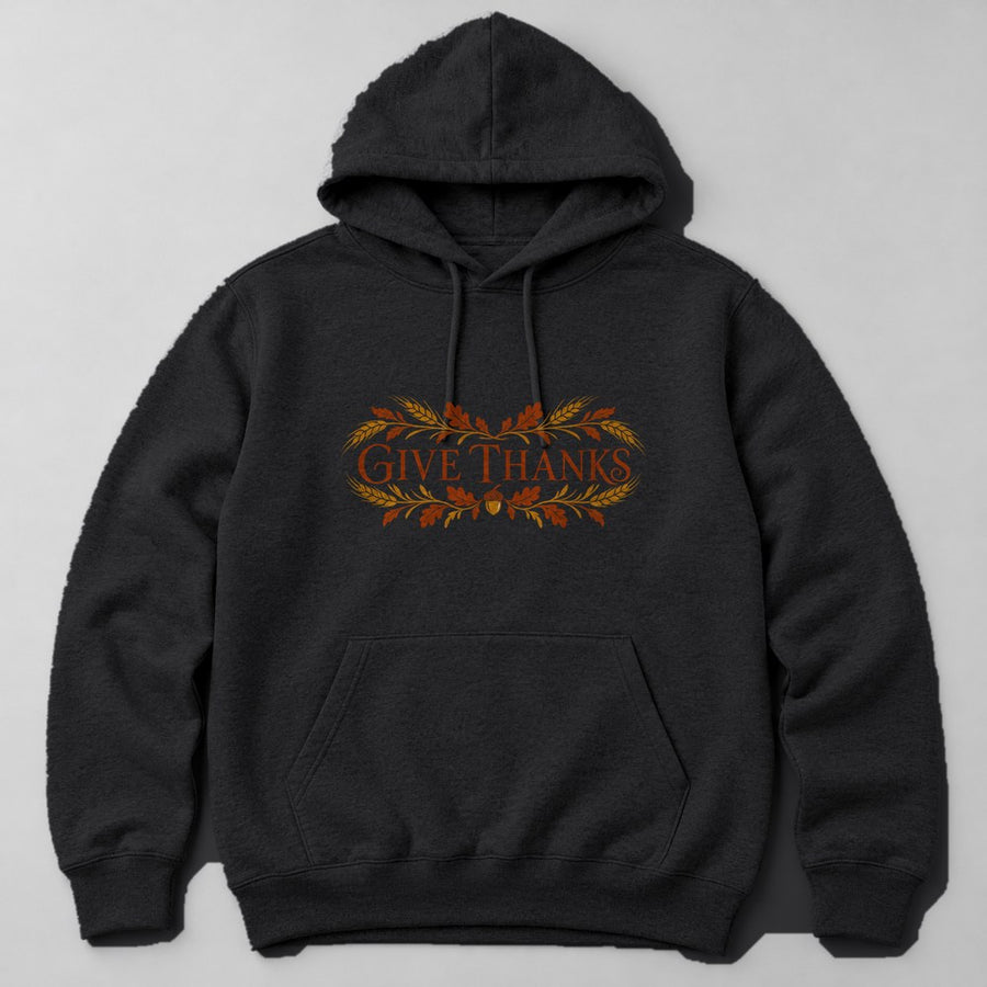 Give Thanks Hoodie in Black