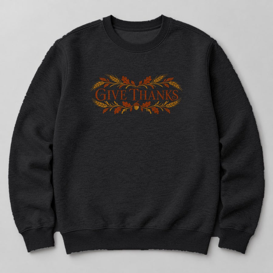 Give Thanks Sweatshirt in Black