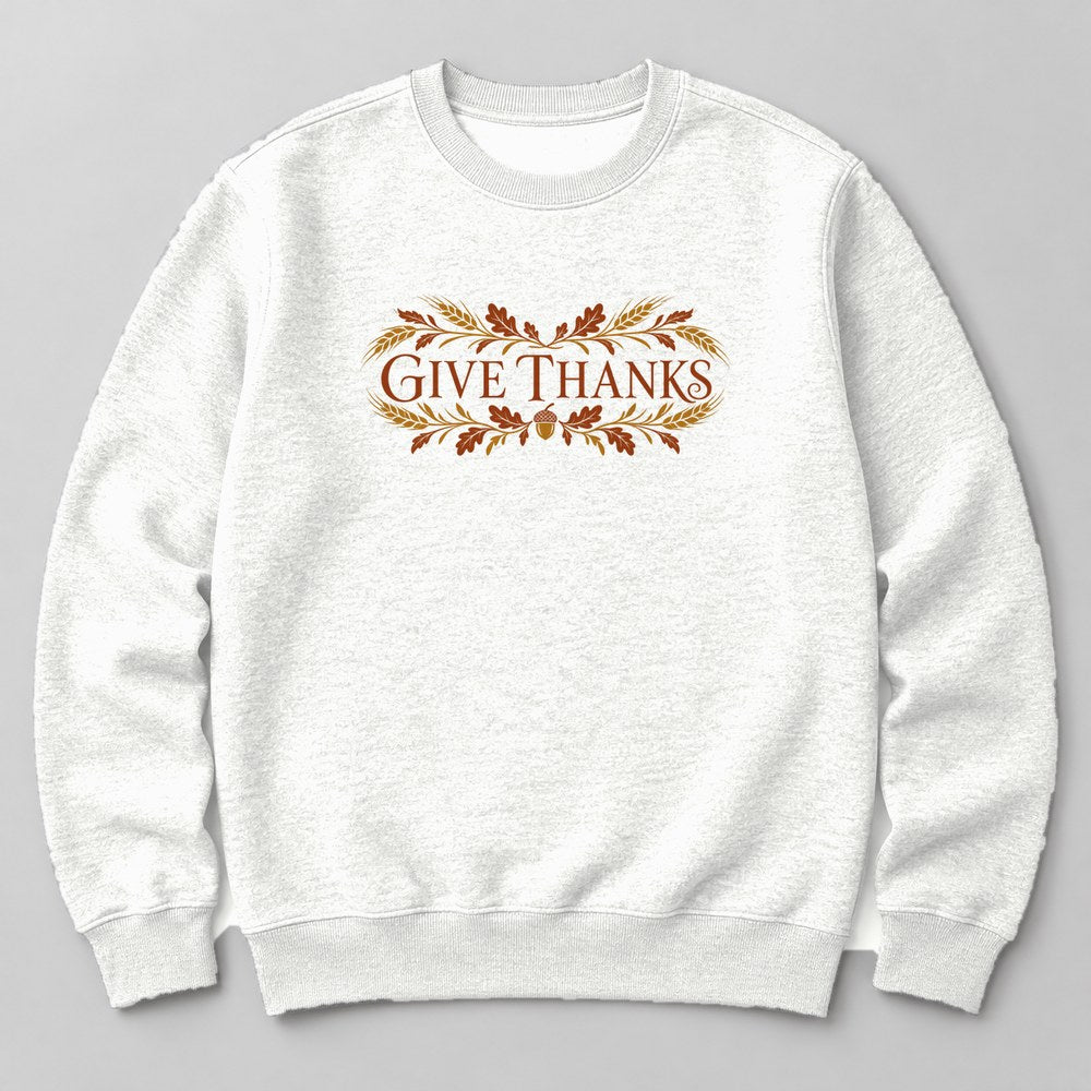 Give Thanks Sweatshirt in White