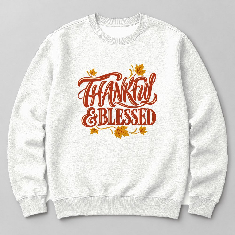 Thankful & Blessed Sweatshirt in White