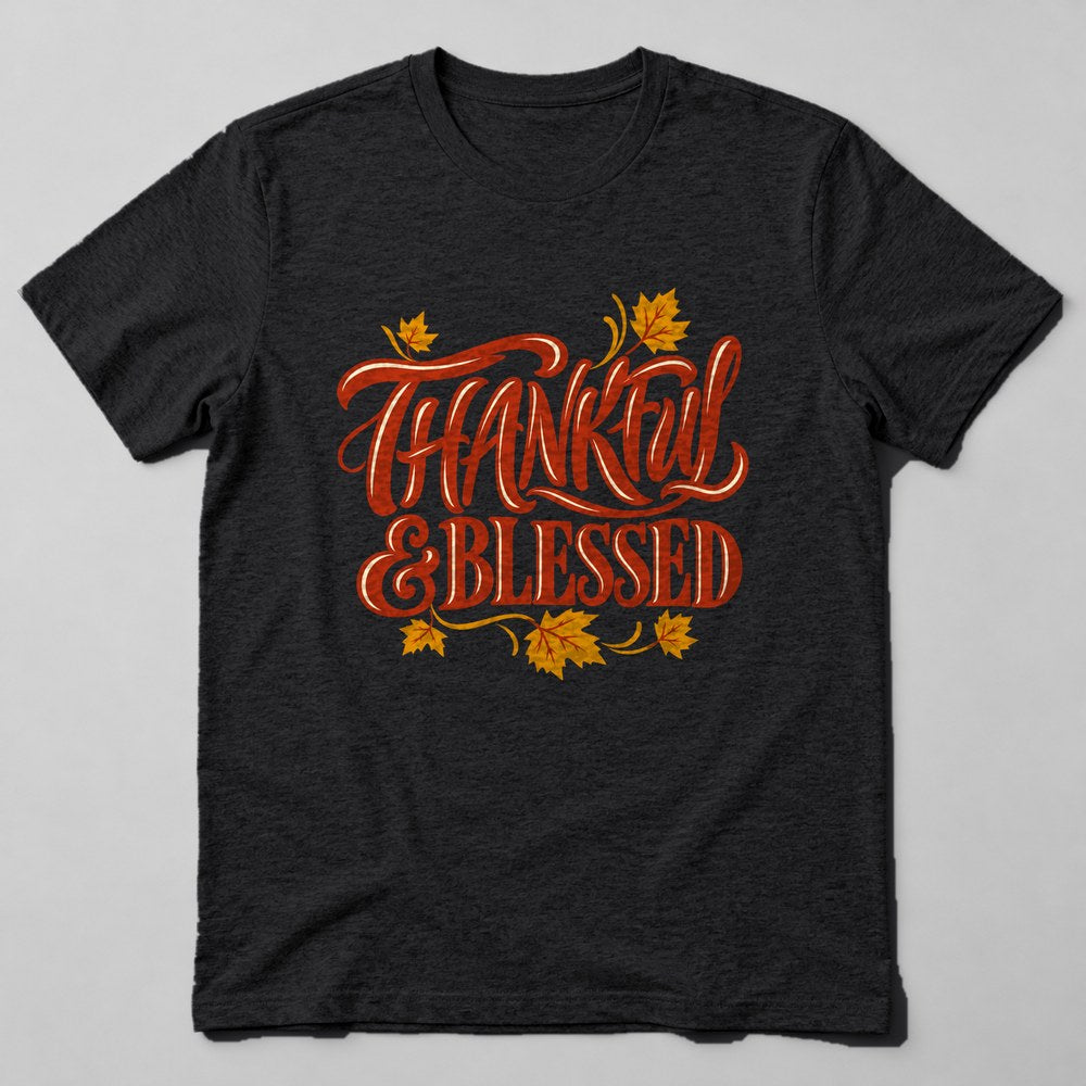 Thankful & Blessed T-Shirt in Black