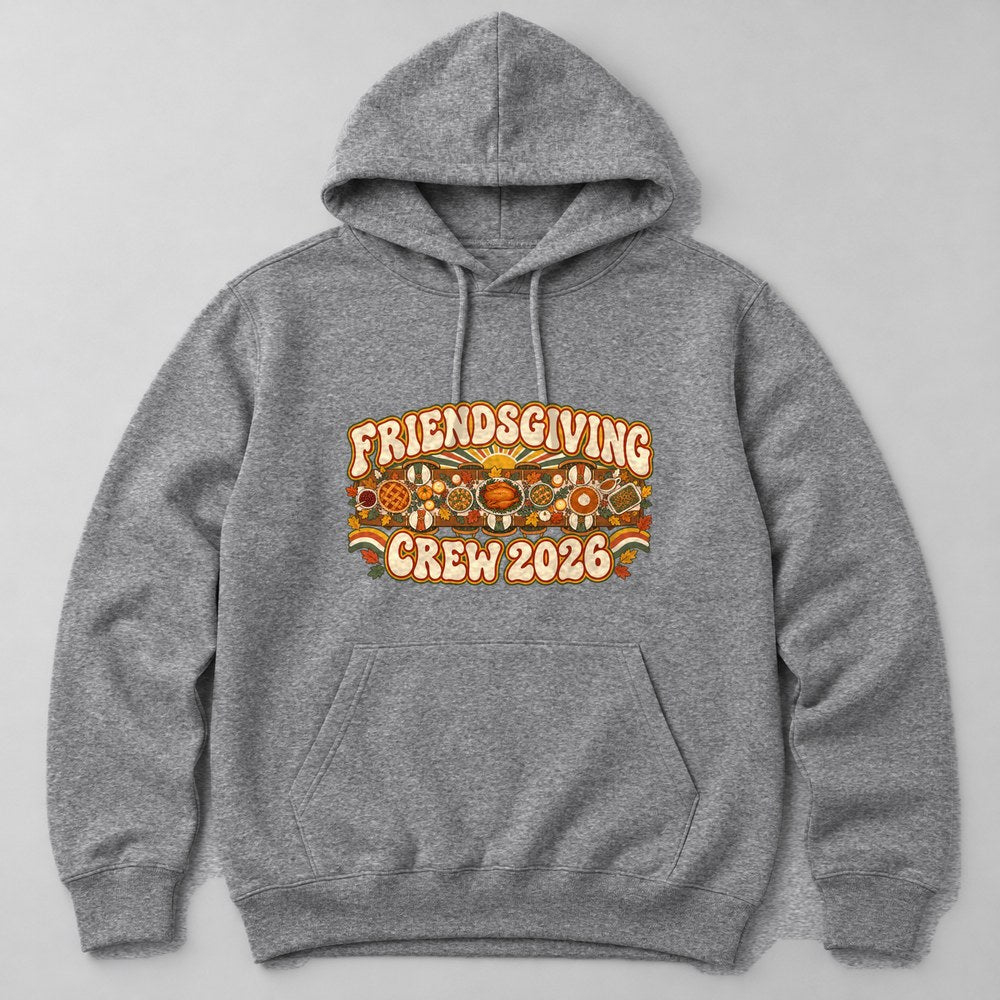 Friendsgiving Crew 2026 Hoodie in Heather Grey