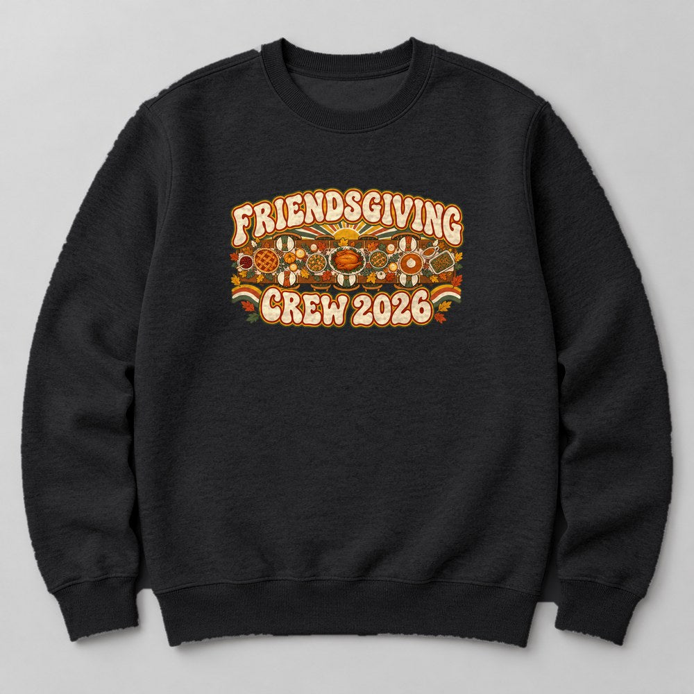 Friendsgiving Crew 2026 Sweatshirt in Black