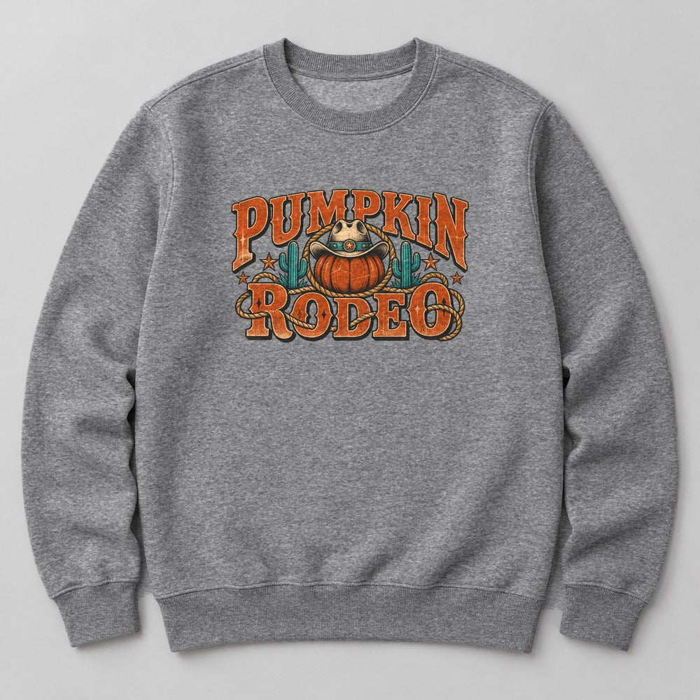 Pumpkin Rodeo Sweatshirt in Heather Grey