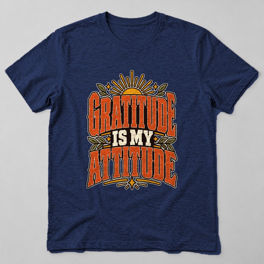 Gratitude is my Attitude T-Shirt in Navy