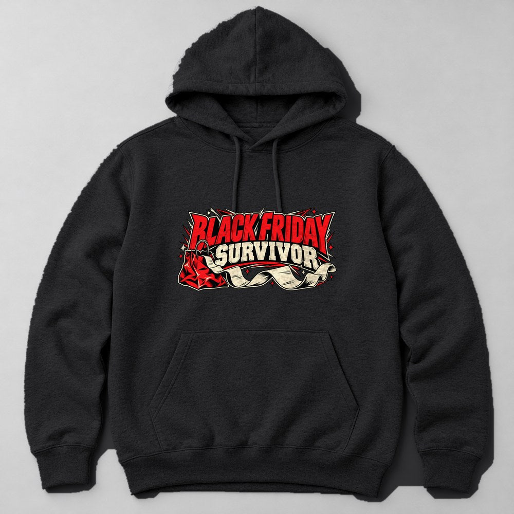 Black Friday Survivor Hoodie in Black