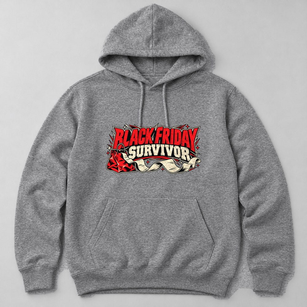 Black Friday Survivor Hoodie in Heather Grey