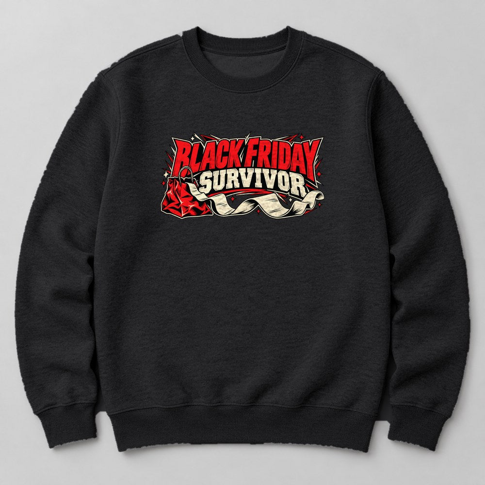 Black Friday Survivor Sweatshirt in Black