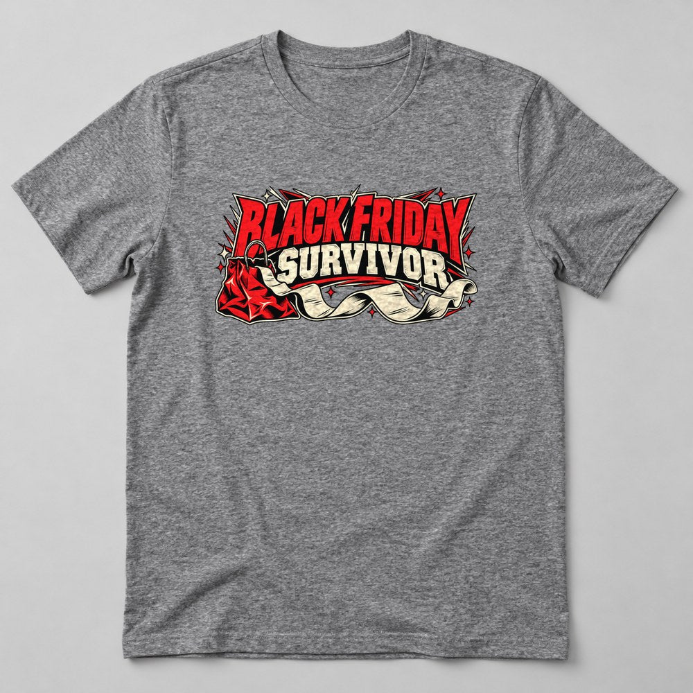 Black Friday Survivor T-Shirt in Heather Grey