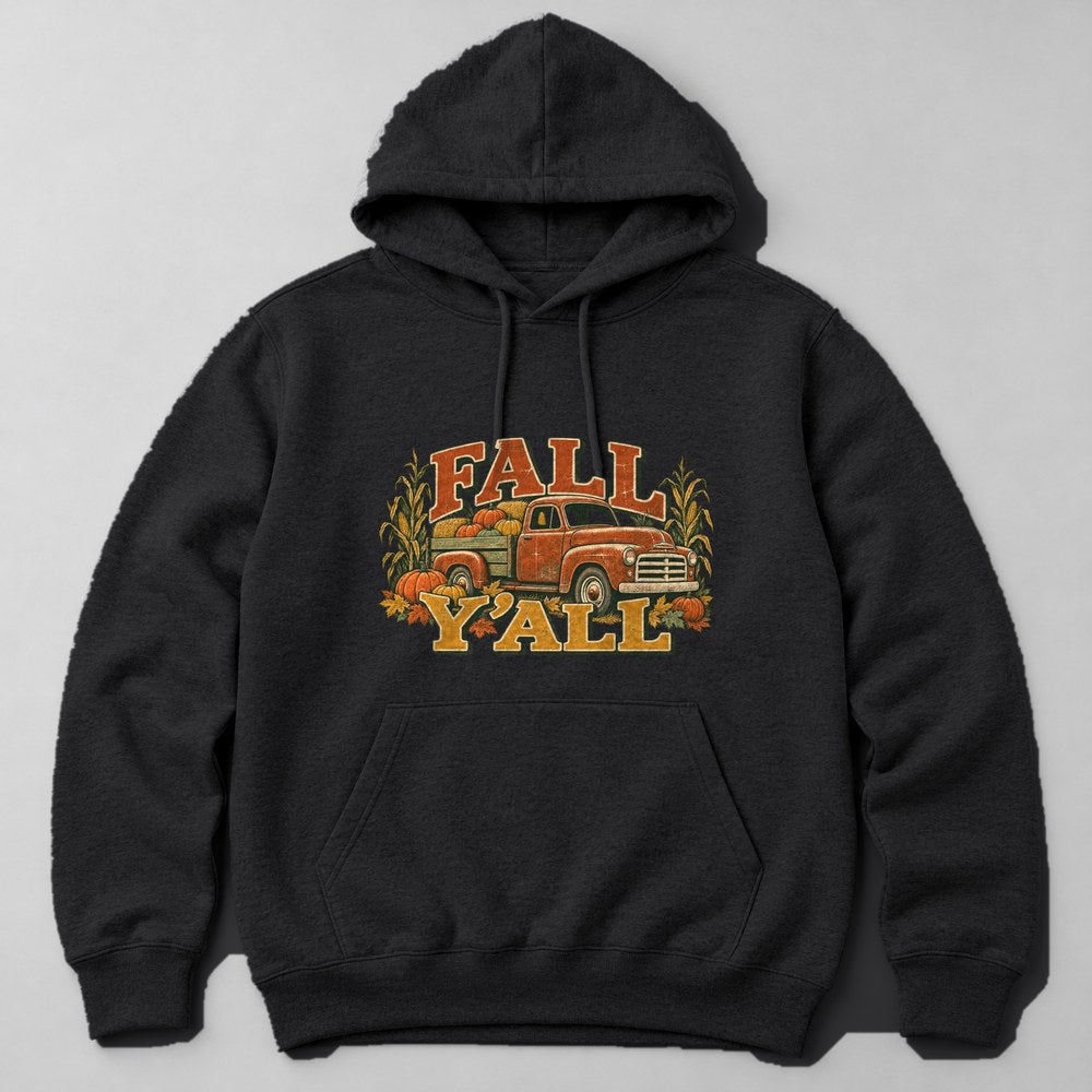 Fall Y'all Hoodie in Black