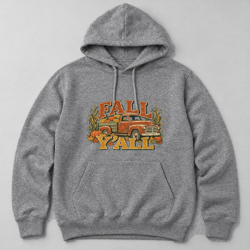 Fall Y'all Hoodie in Heather Grey