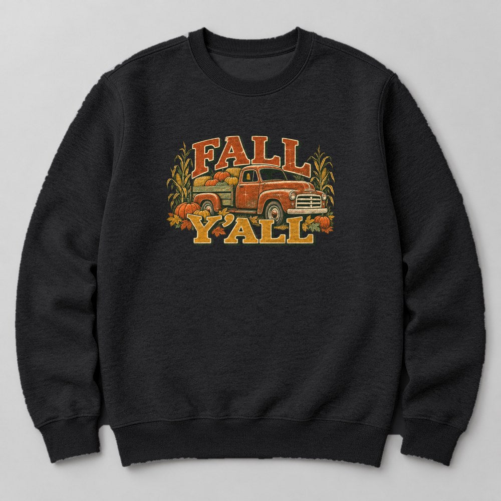Fall Y'all Sweatshirt in Black