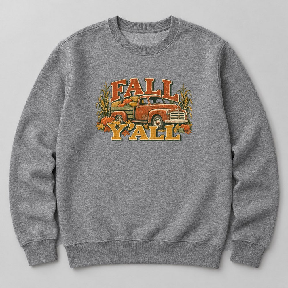 Fall Y'all Sweatshirt in Heather Grey