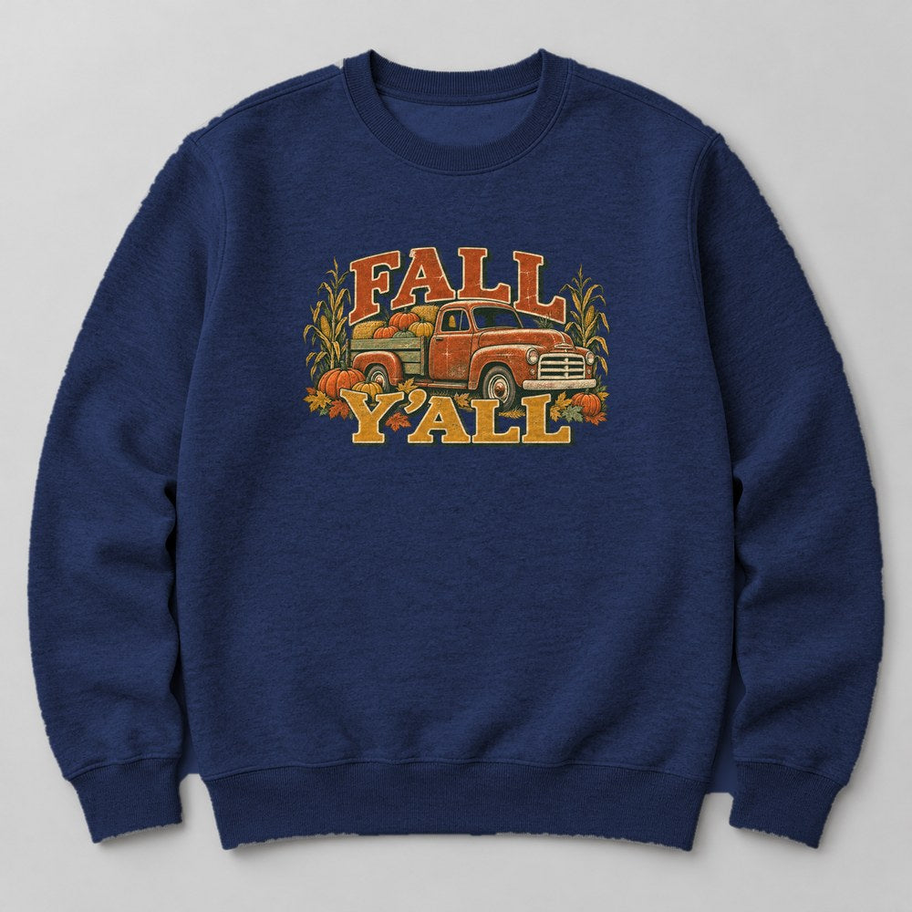 Fall Y'all Sweatshirt in Navy