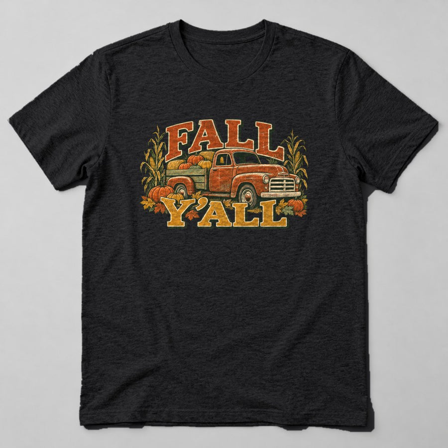 Fall Y'all T-Shirt in Black