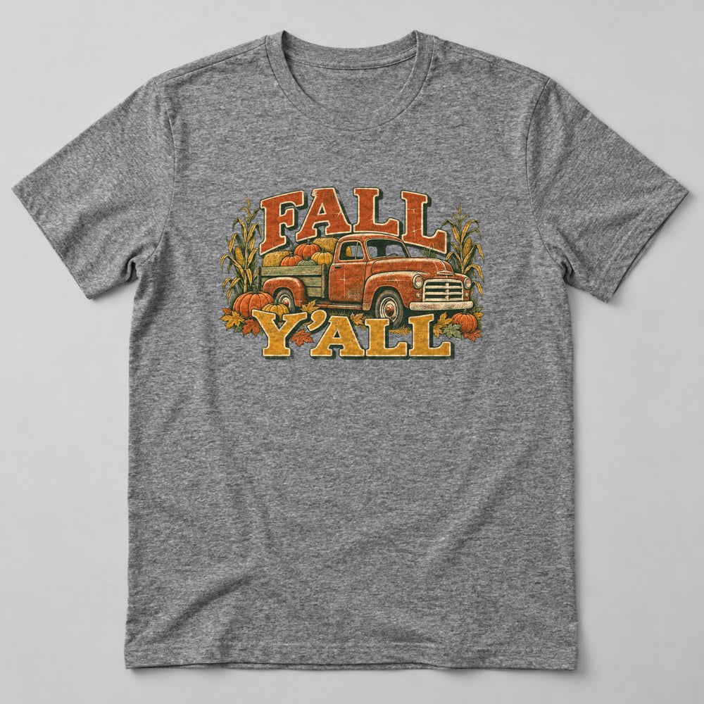 Fall Y'all T-Shirt in Heather Grey
