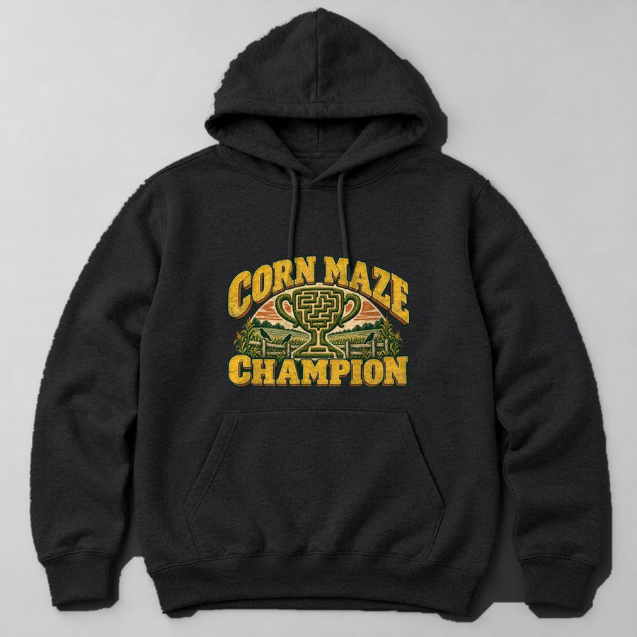 Corn Maze Champion Hoodie in Black