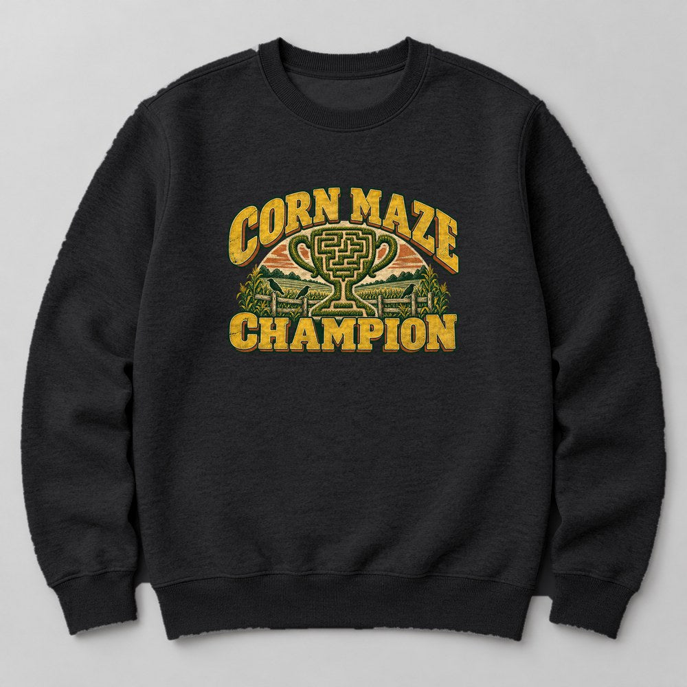 Corn Maze Champion Sweatshirt in Black