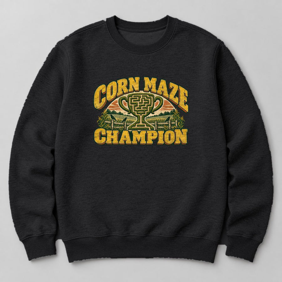 Corn Maze Champion Sweatshirt in Black