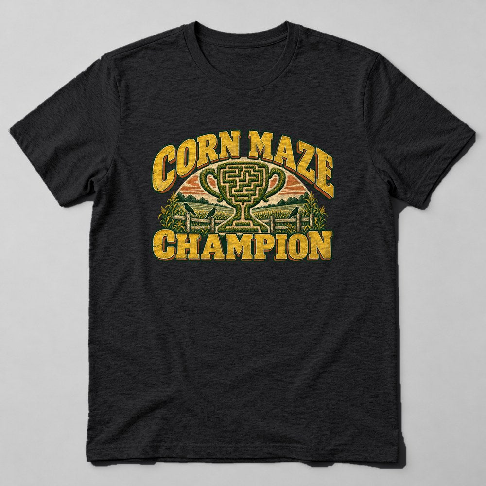 Corn Maze Champion T-Shirt in Black