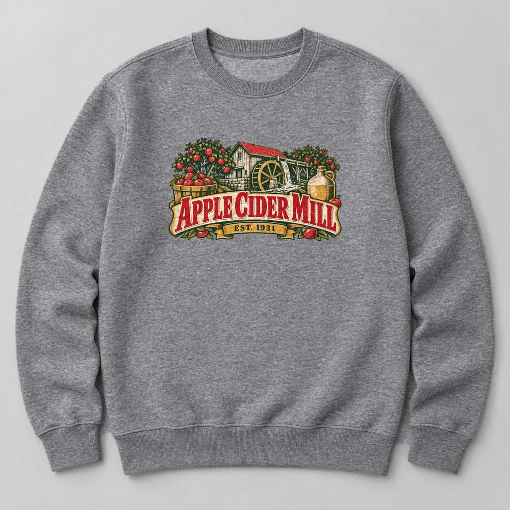Apple Cider Mill Est. 1931 Sweatshirt in Heather Grey