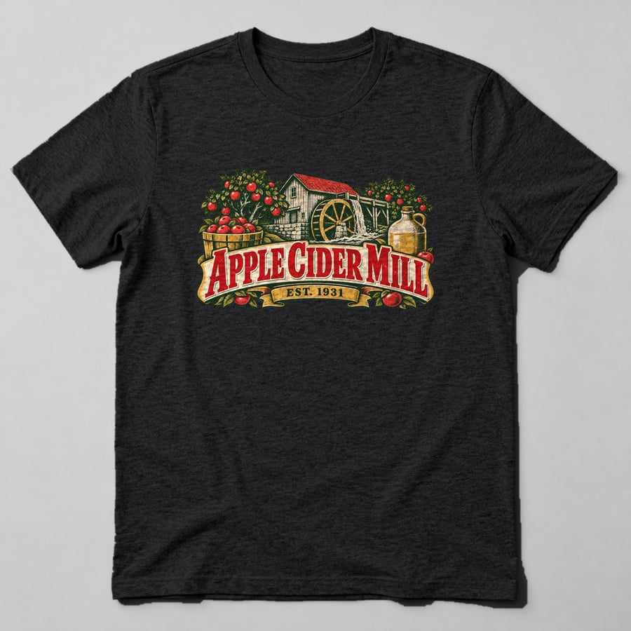 Apple Cider Mill Est. 1931 T-Shirt in Black
