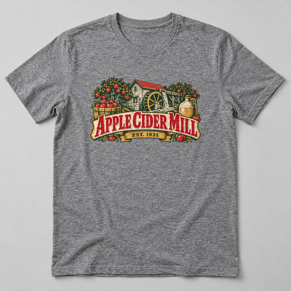 Apple Cider Mill Est. 1931 T-Shirt in Heather Grey