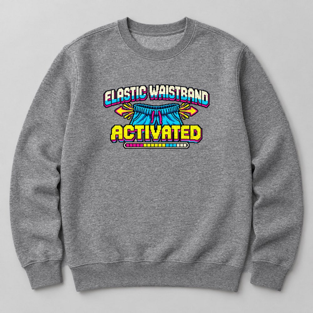 Elastic Waistband Activated Sweatshirt in Heather Grey
