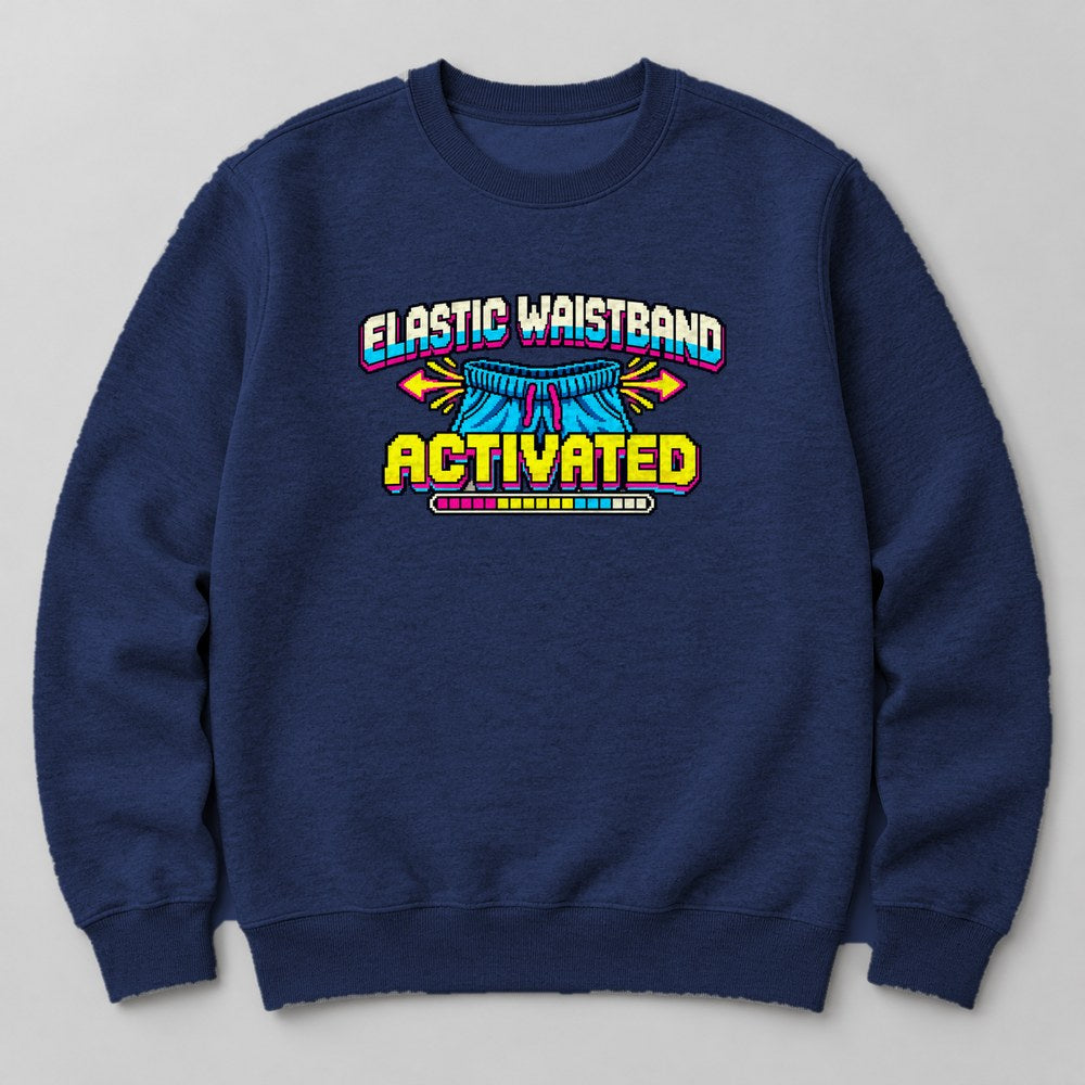 Elastic Waistband Activated Sweatshirt in Navy