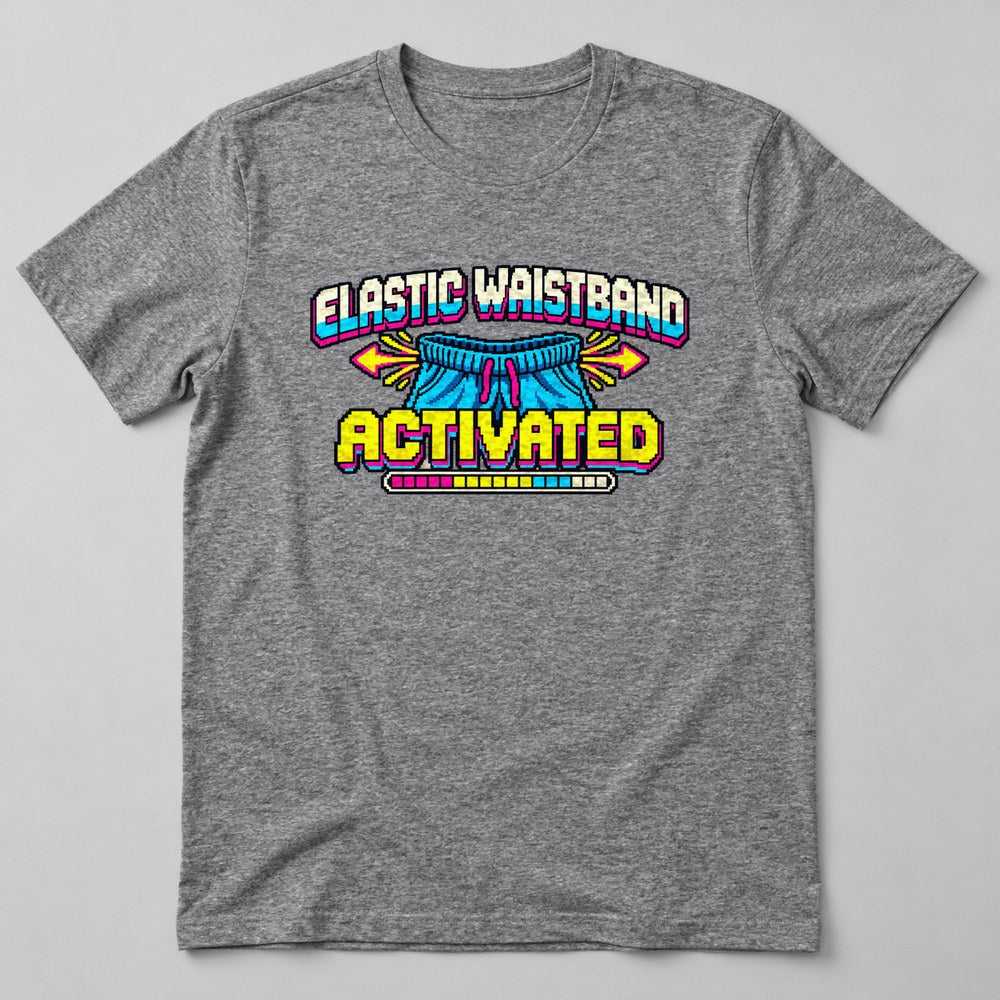 Elastic Waistband Activated T-Shirt in Heather Grey